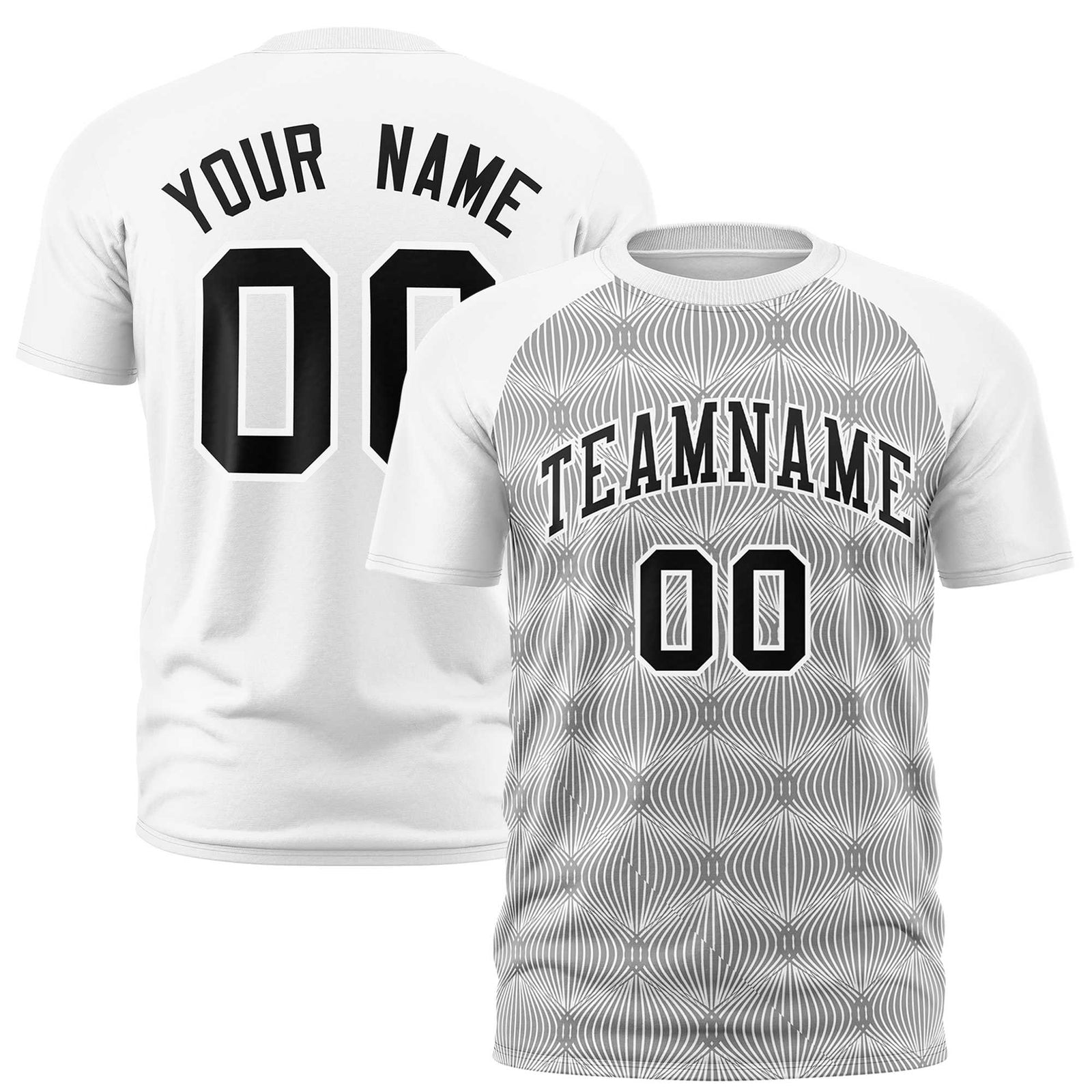 Custom White Personalized Line Pattern Performance T-Shirt