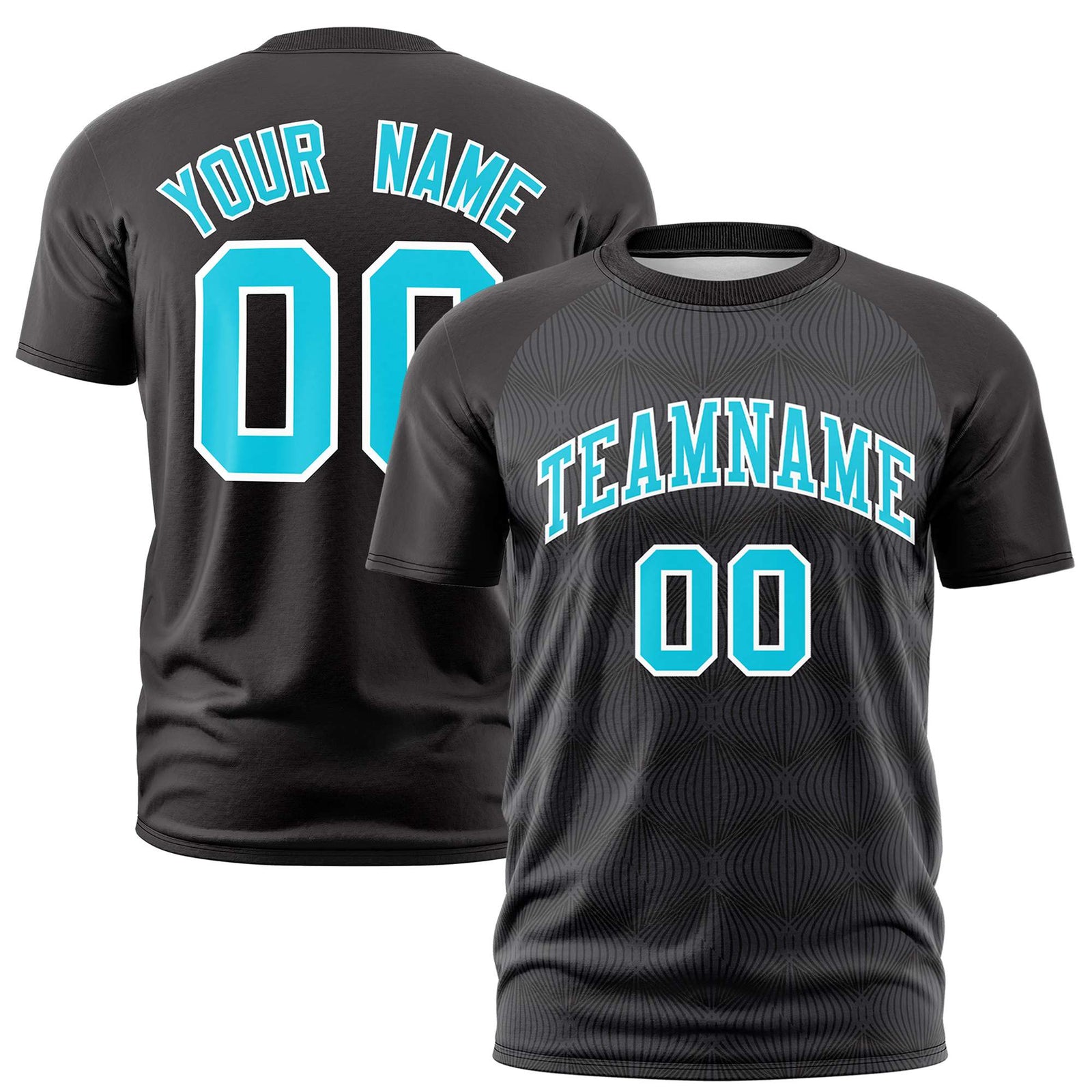 Custom Black Personalized Line Pattern Performance T-Shirt