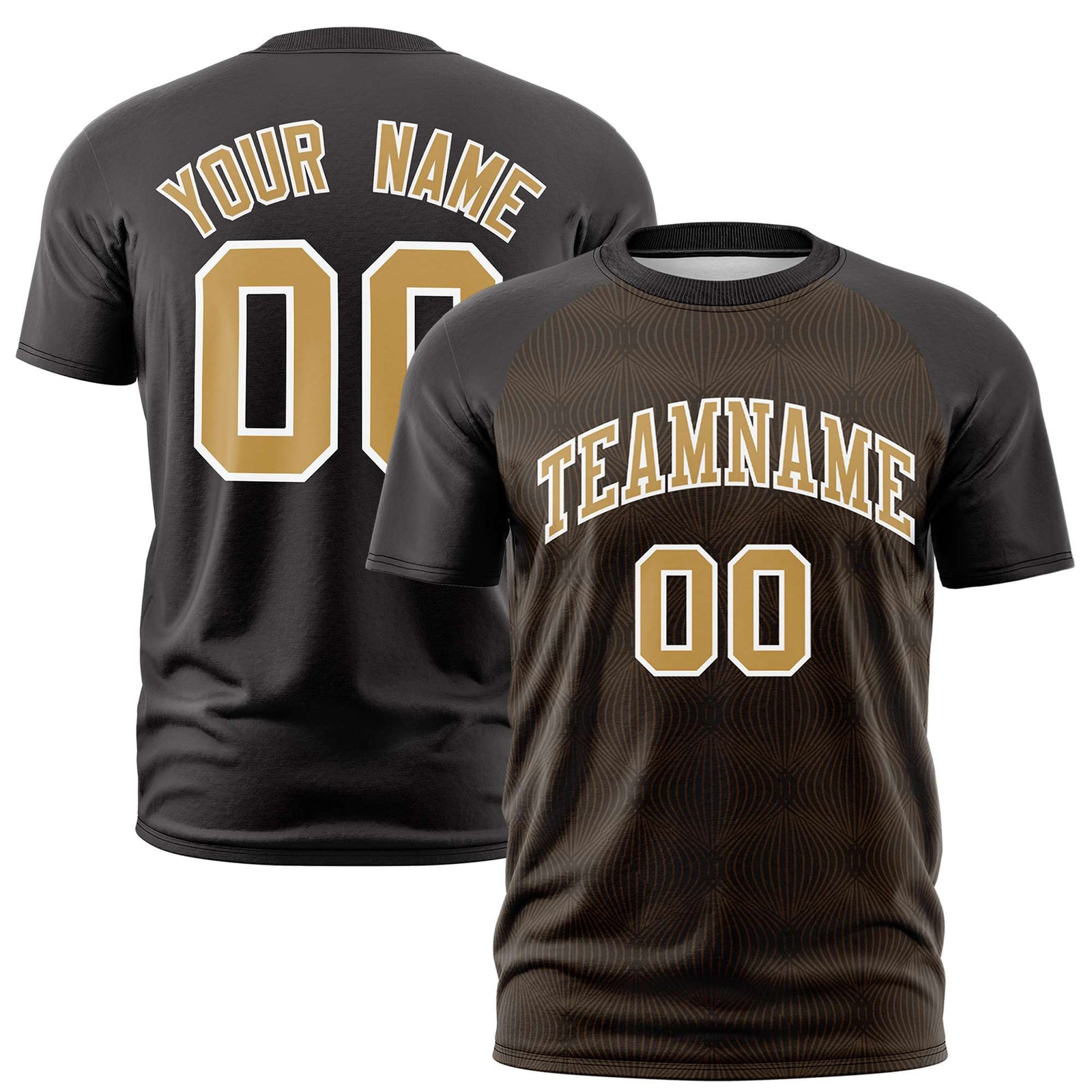 Custom Black Personalized Line Pattern Performance T-Shirt