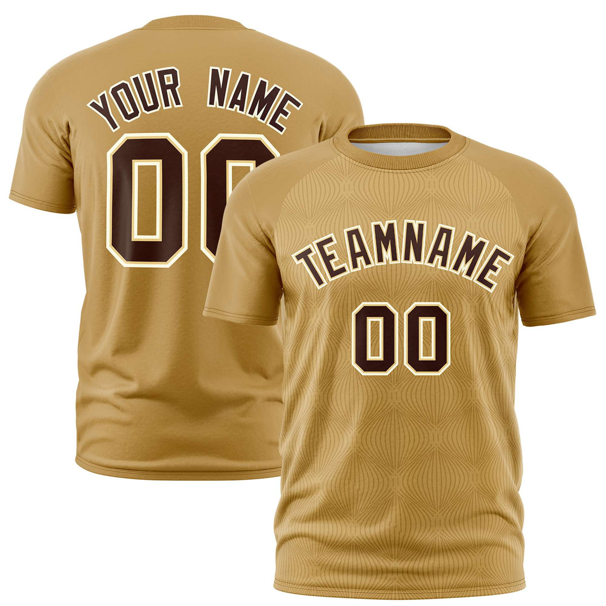 Custom Old Gold Personalized Line Pattern Performance T-Shirt