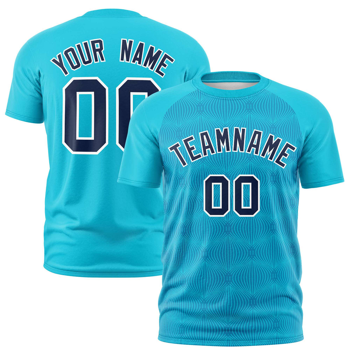 Custom Powder Blue Personalized Line Pattern Performance T-Shirt