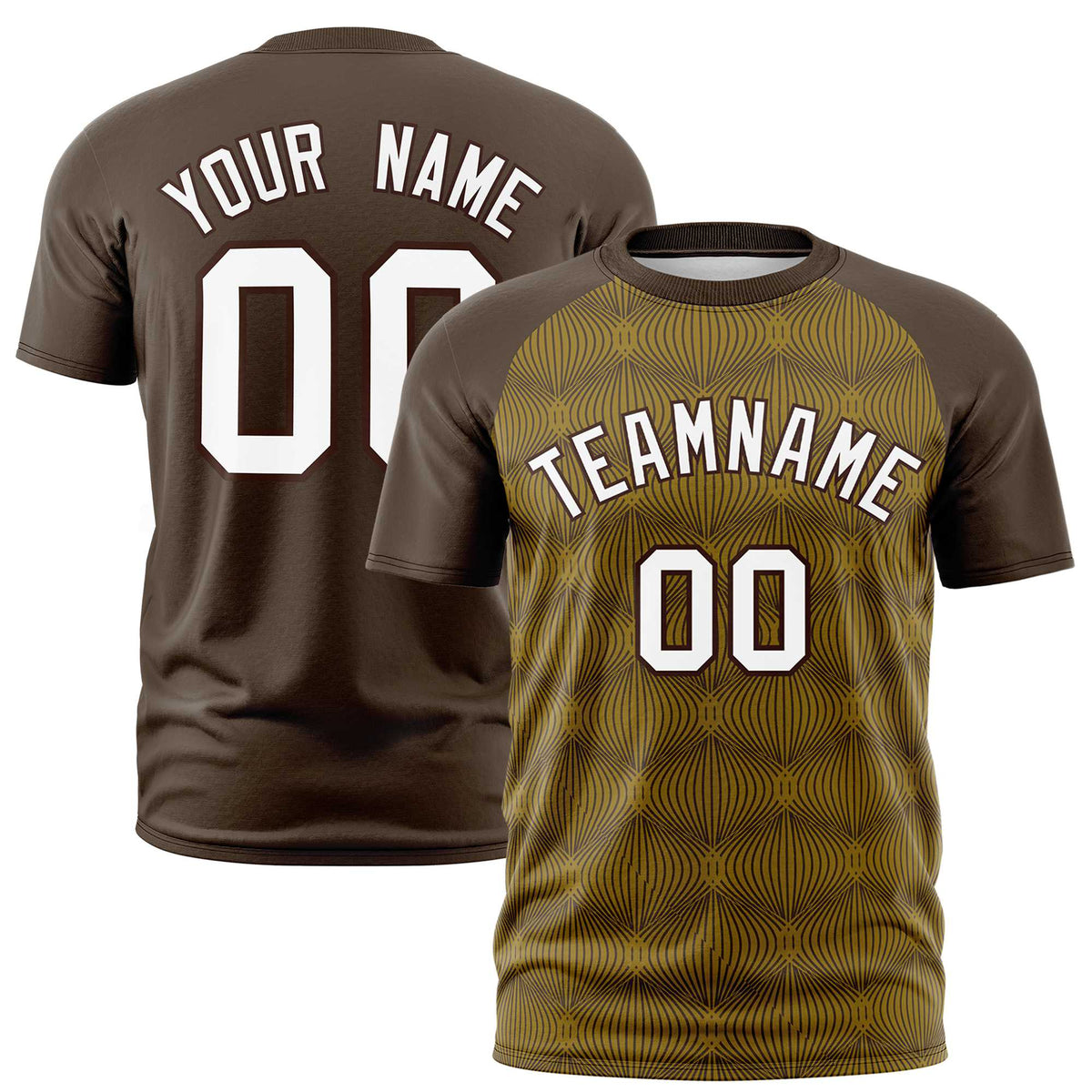 Custom Brown Personalized Line Pattern Performance T-Shirt