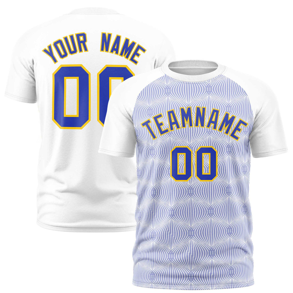 Custom White Personalized Line Pattern Performance T-Shirt