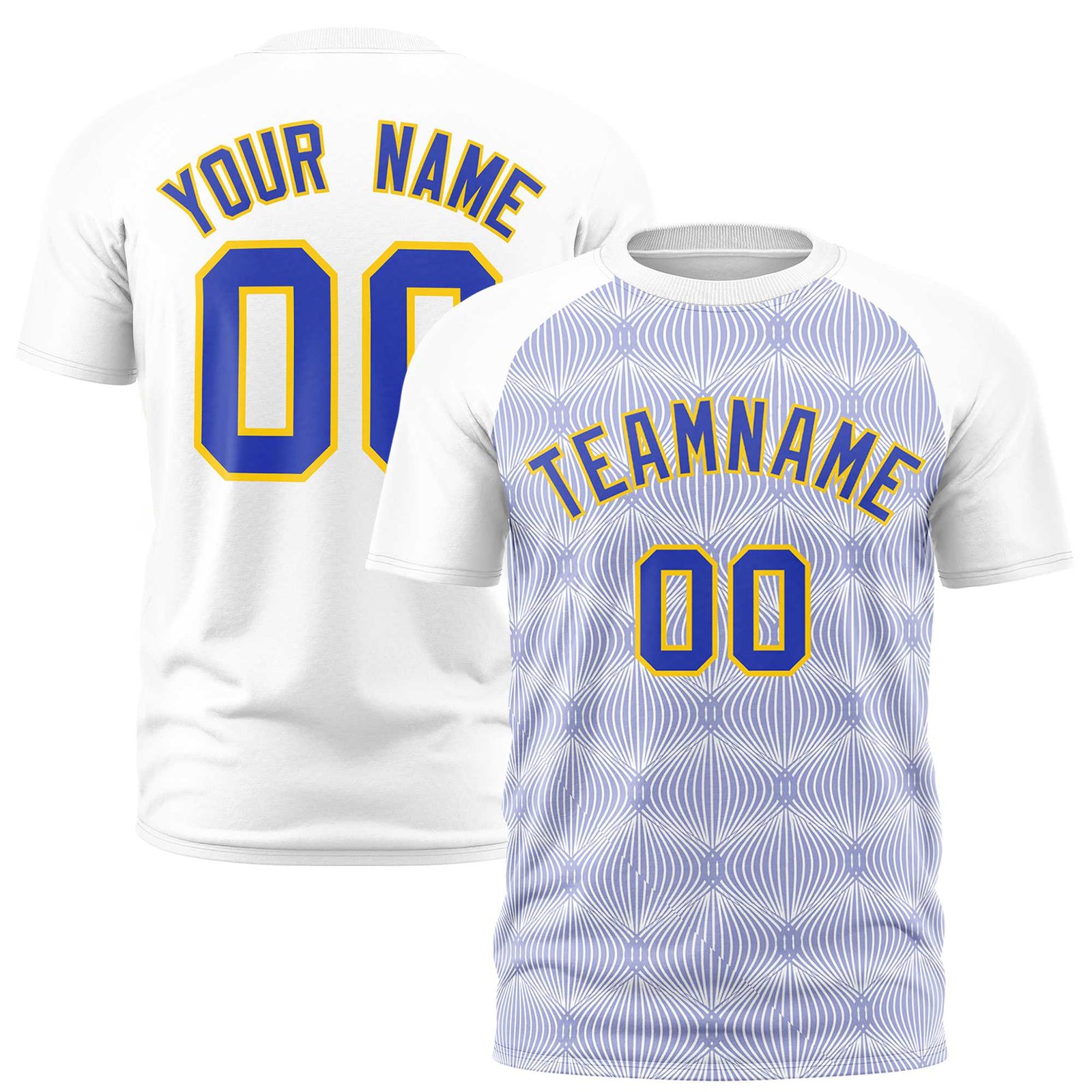 Custom White Personalized Line Pattern Performance T-Shirt