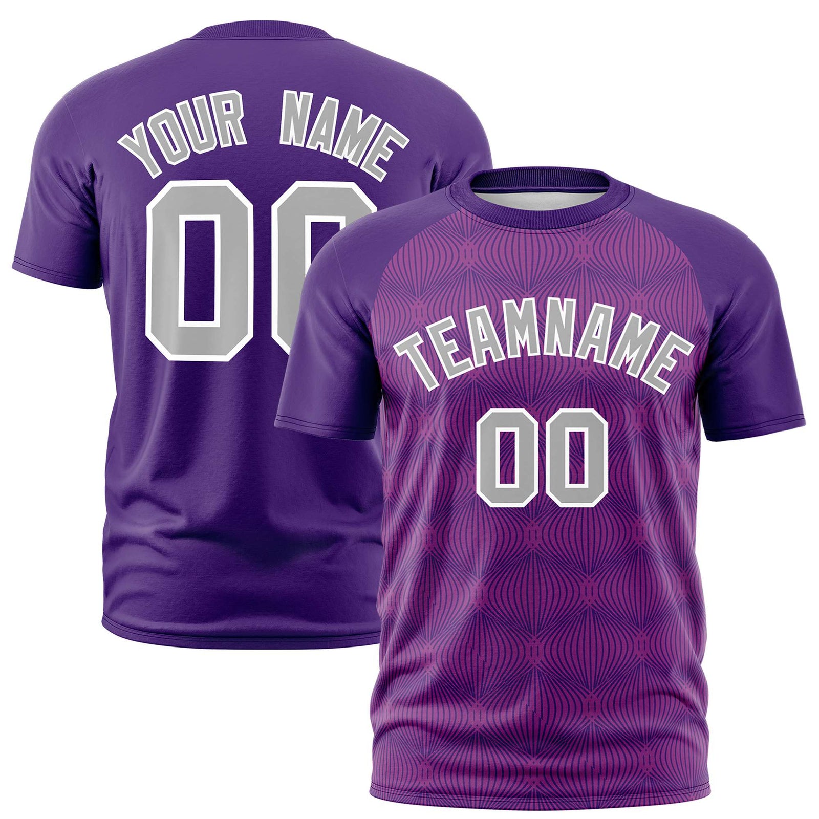 Custom Purple Personalized Line Pattern Performance T-Shirt