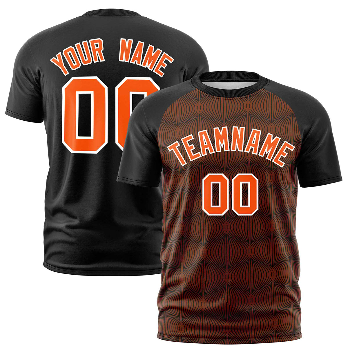 Custom Black Personalized Line Pattern Performance T-Shirt