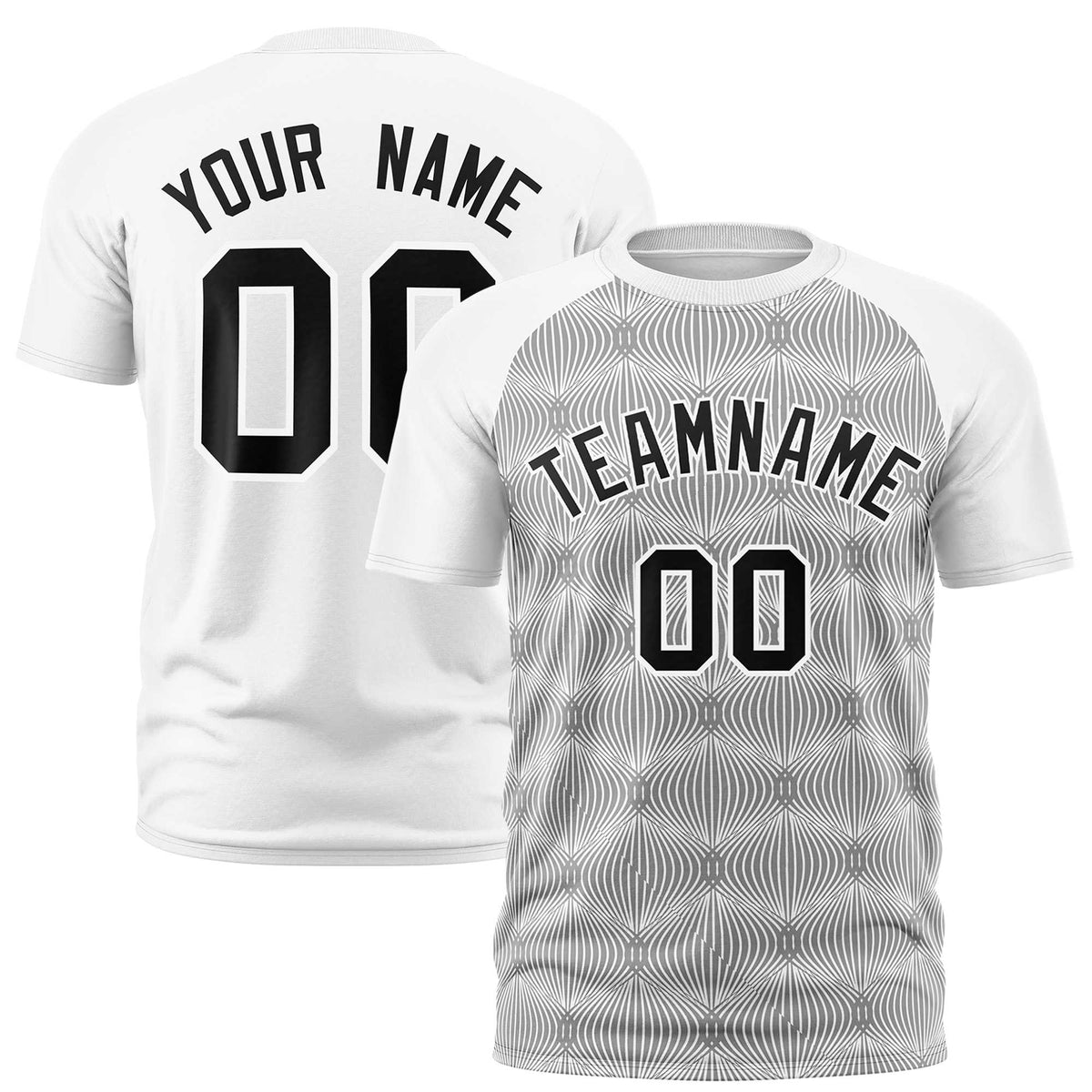 Custom White Personalized Line Pattern Performance T-Shirt