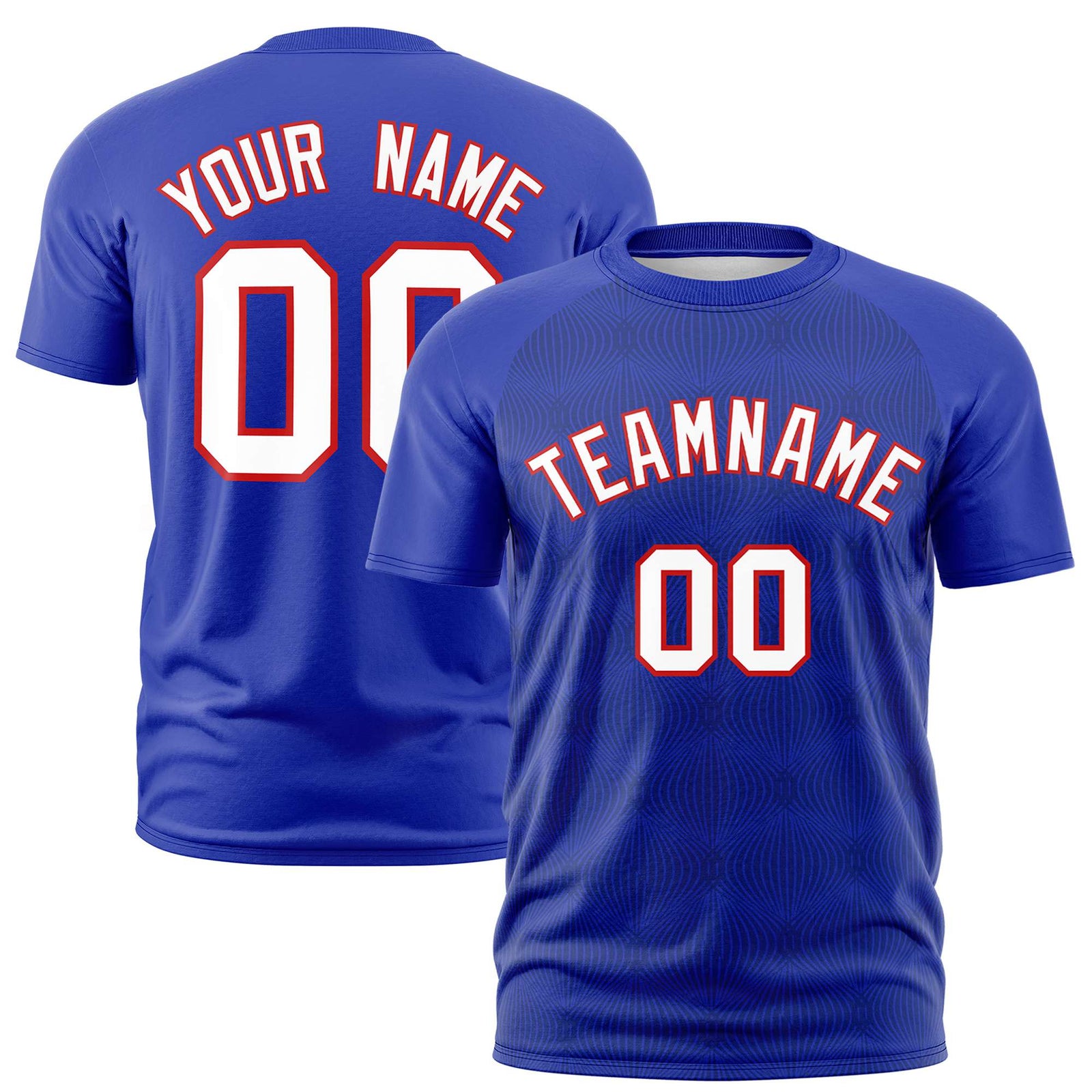 Custom Royal Blue Personalized Line Pattern Performance T-Shirt