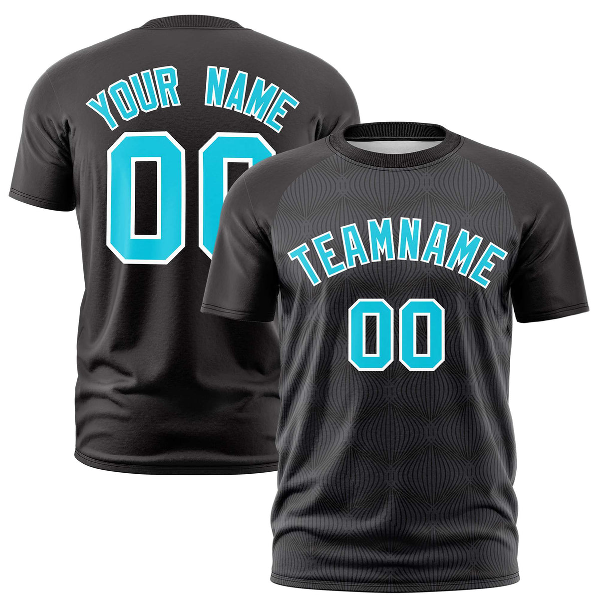 Custom Black Personalized Line Pattern Performance T-Shirt