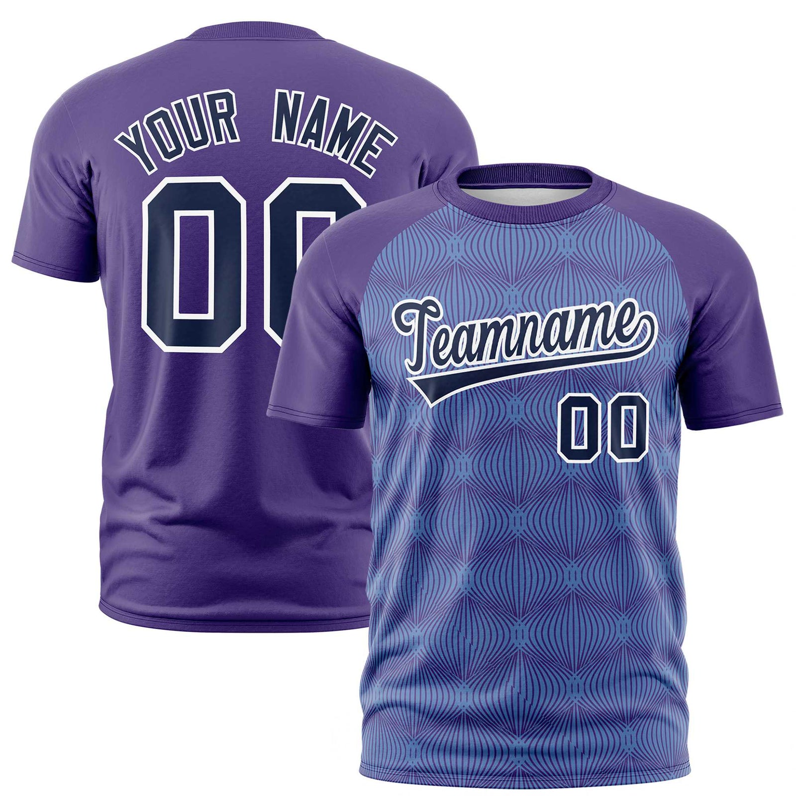 Custom Purple Personalized Line Pattern Performance T-Shirt