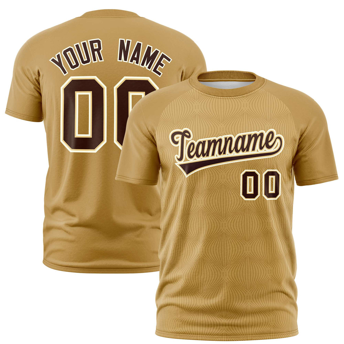 Custom Old Gold Personalized Line Pattern Performance T-Shirt