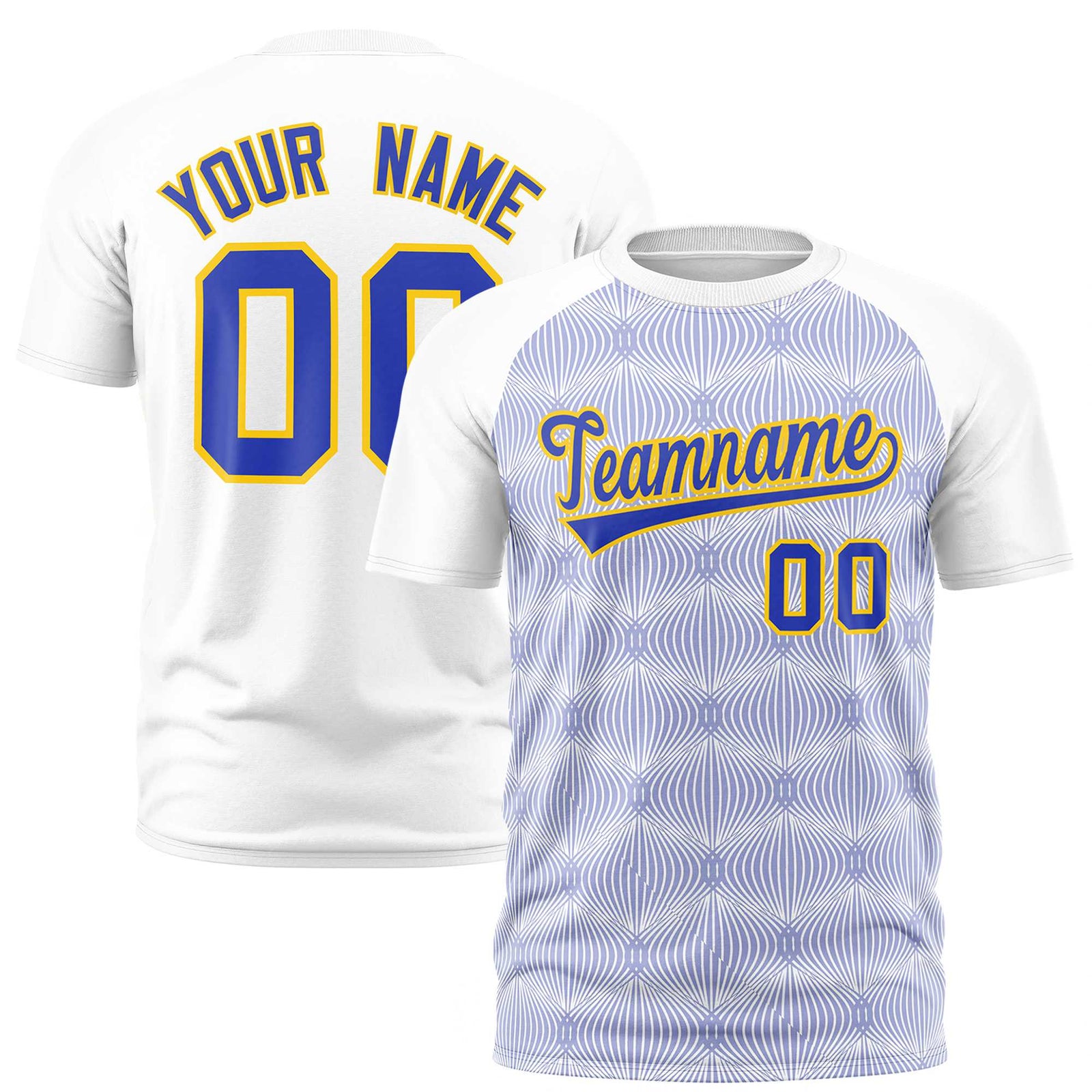Custom White Personalized Line Pattern Performance T-Shirt