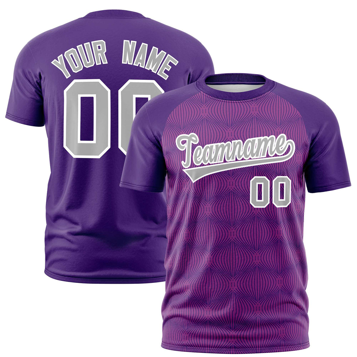 Custom Purple Personalized Line Pattern Performance T-Shirt