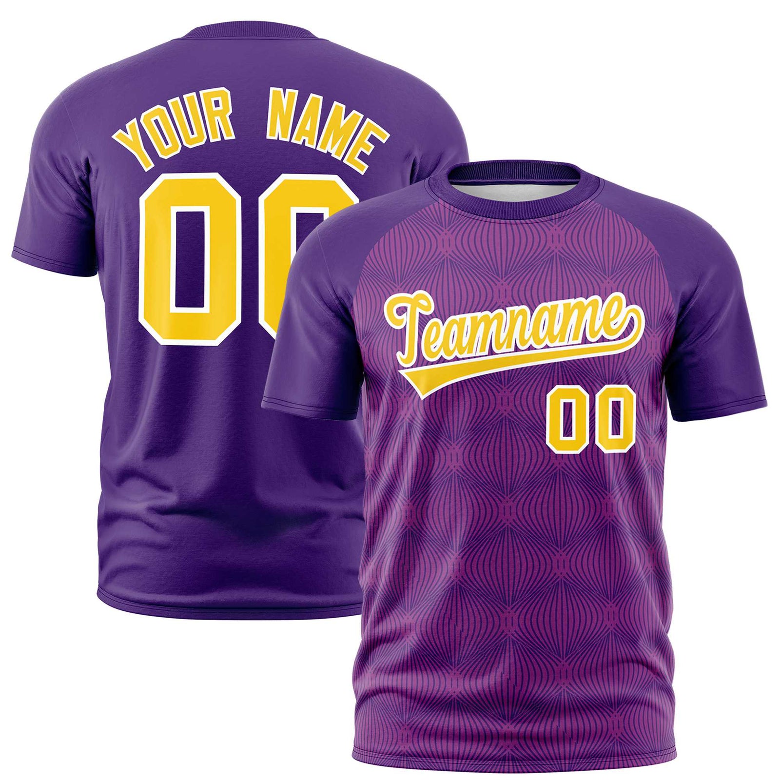 Custom Purple Personalized Line Pattern Performance T-Shirt