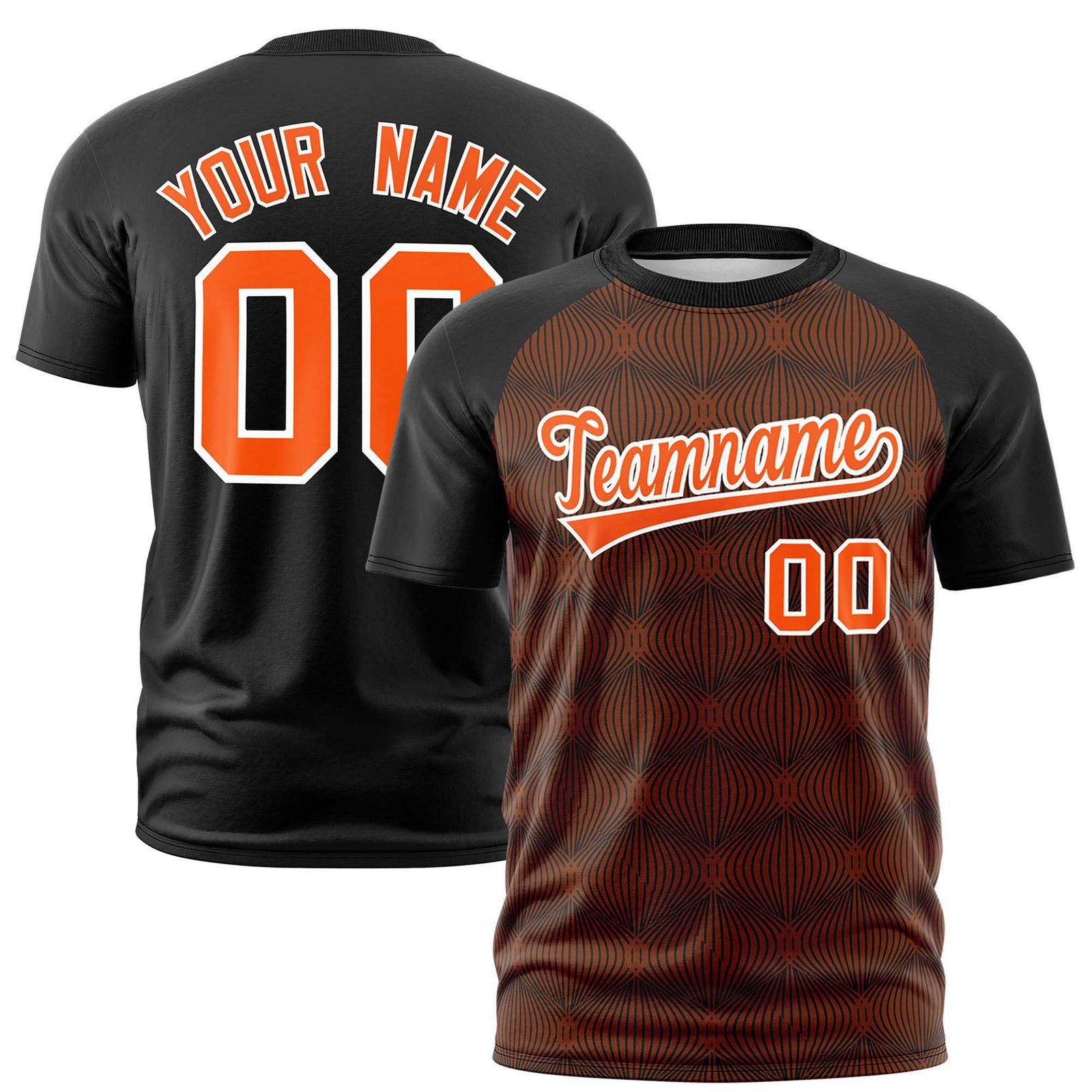 Custom Black Personalized Line Pattern Performance T-Shirt