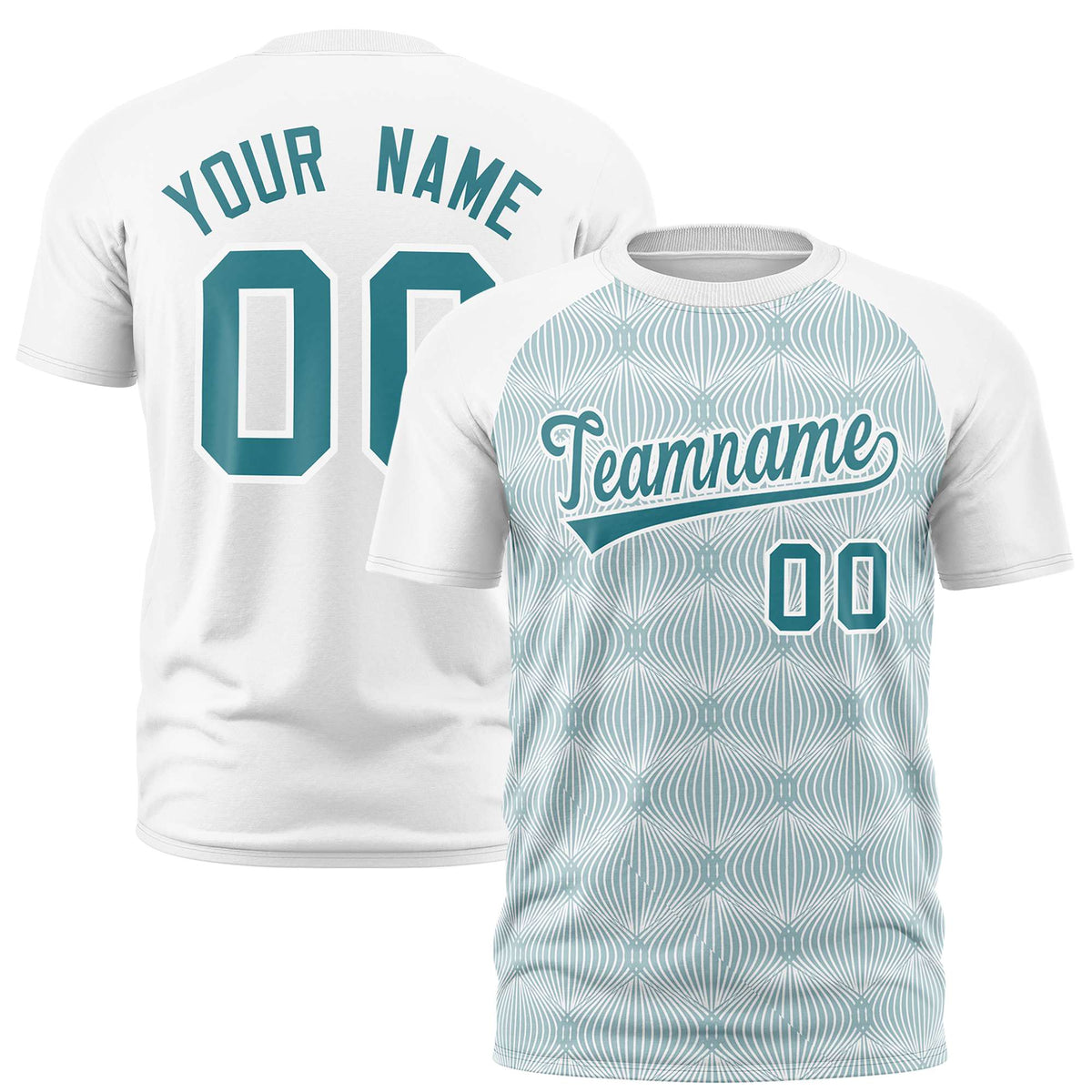 Custom White Personalized Line Pattern Performance T-Shirt