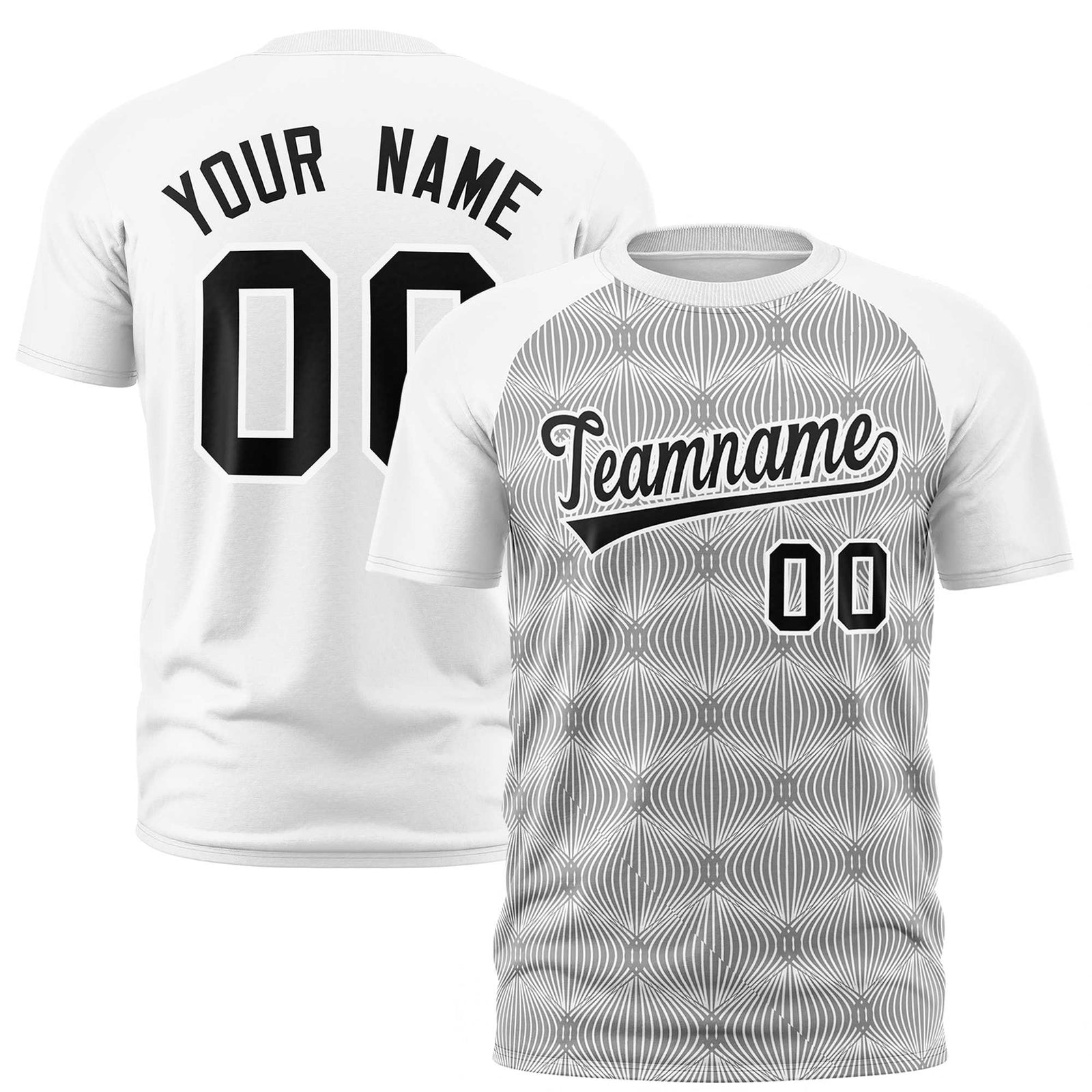Custom White Personalized Line Pattern Performance T-Shirt