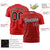 Custom Red Personalized Line Pattern Performance T-Shirt