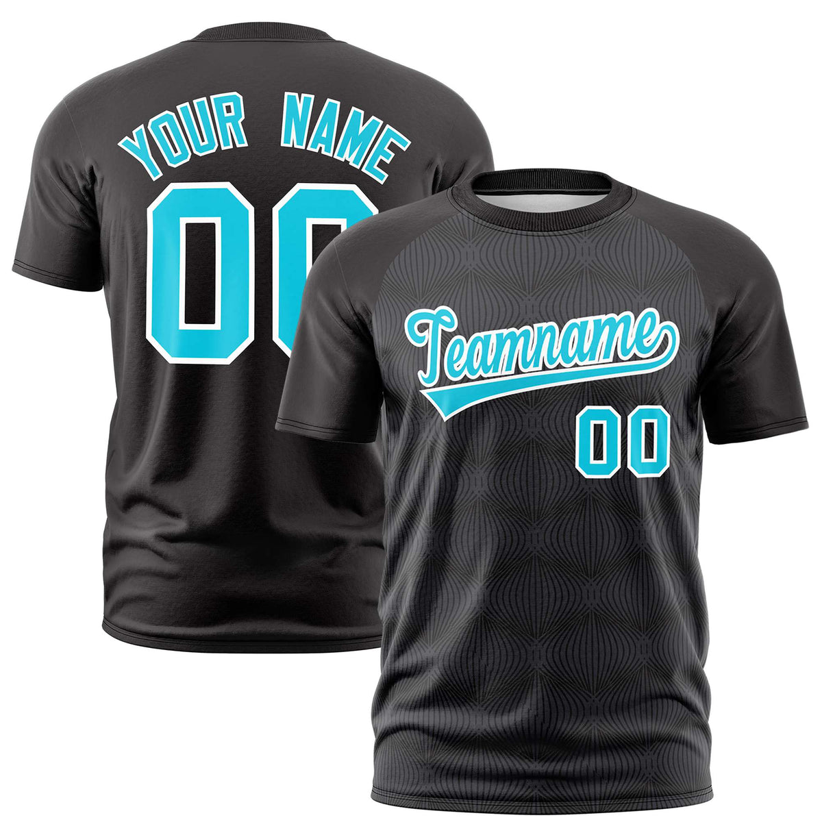 Custom Black Personalized Line Pattern Performance T-Shirt