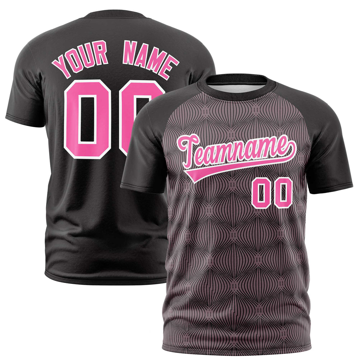 Custom Black Personalized Line Pattern Performance T-Shirt