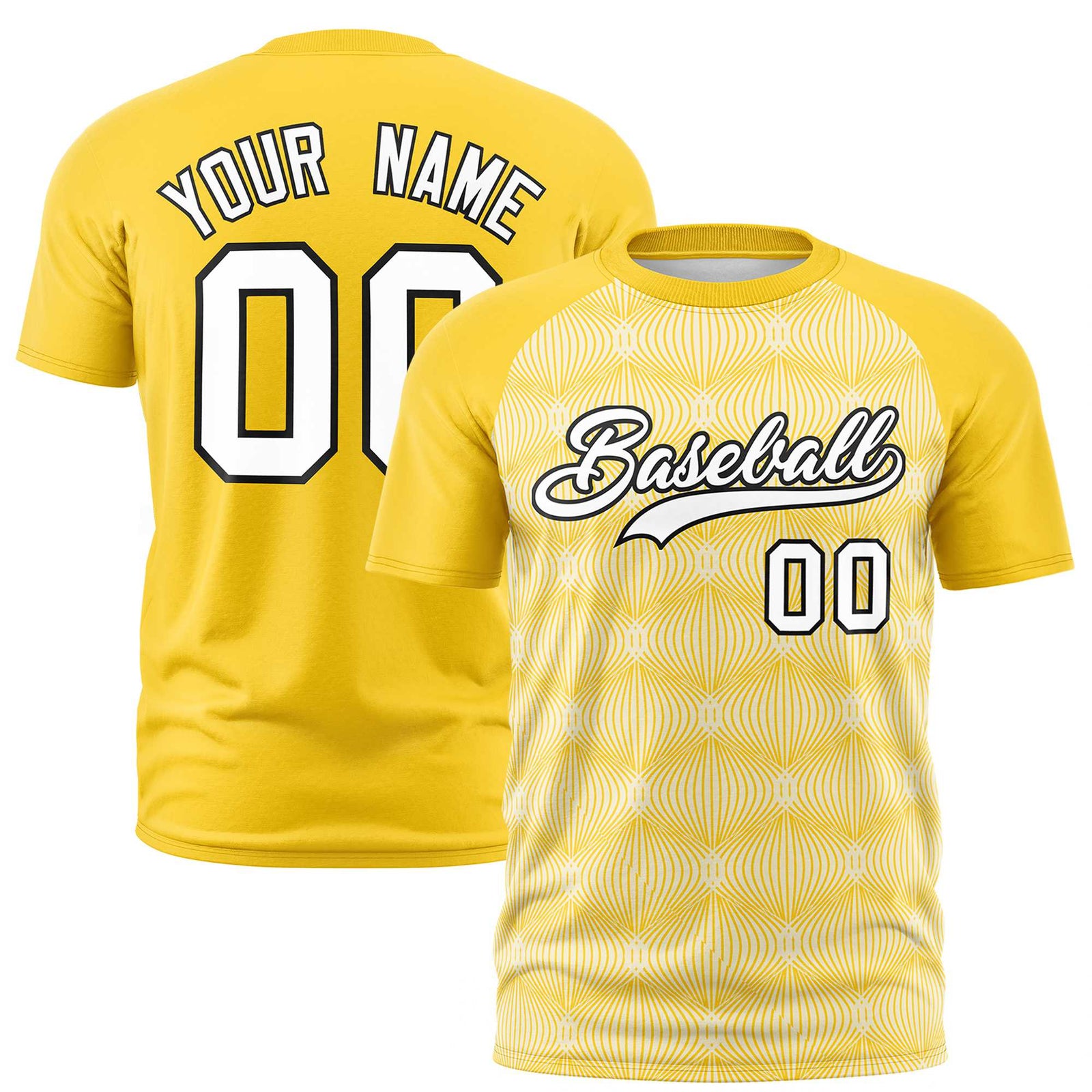 Custom Gold 01 Personalized Line Pattern Performance T-Shirt