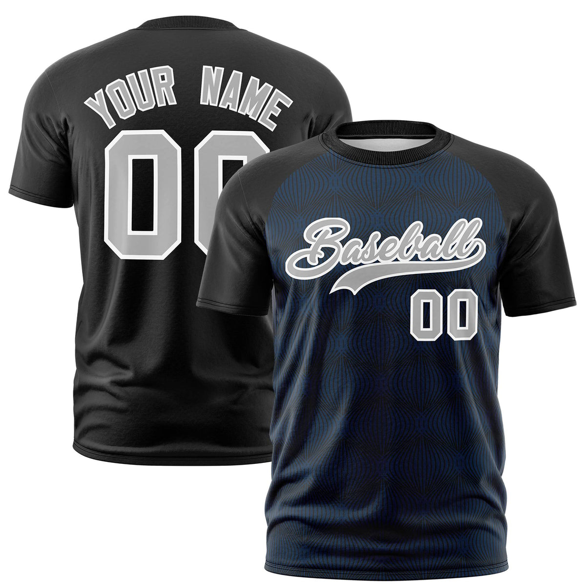 Custom Black Personalized Line Pattern Performance T-Shirt