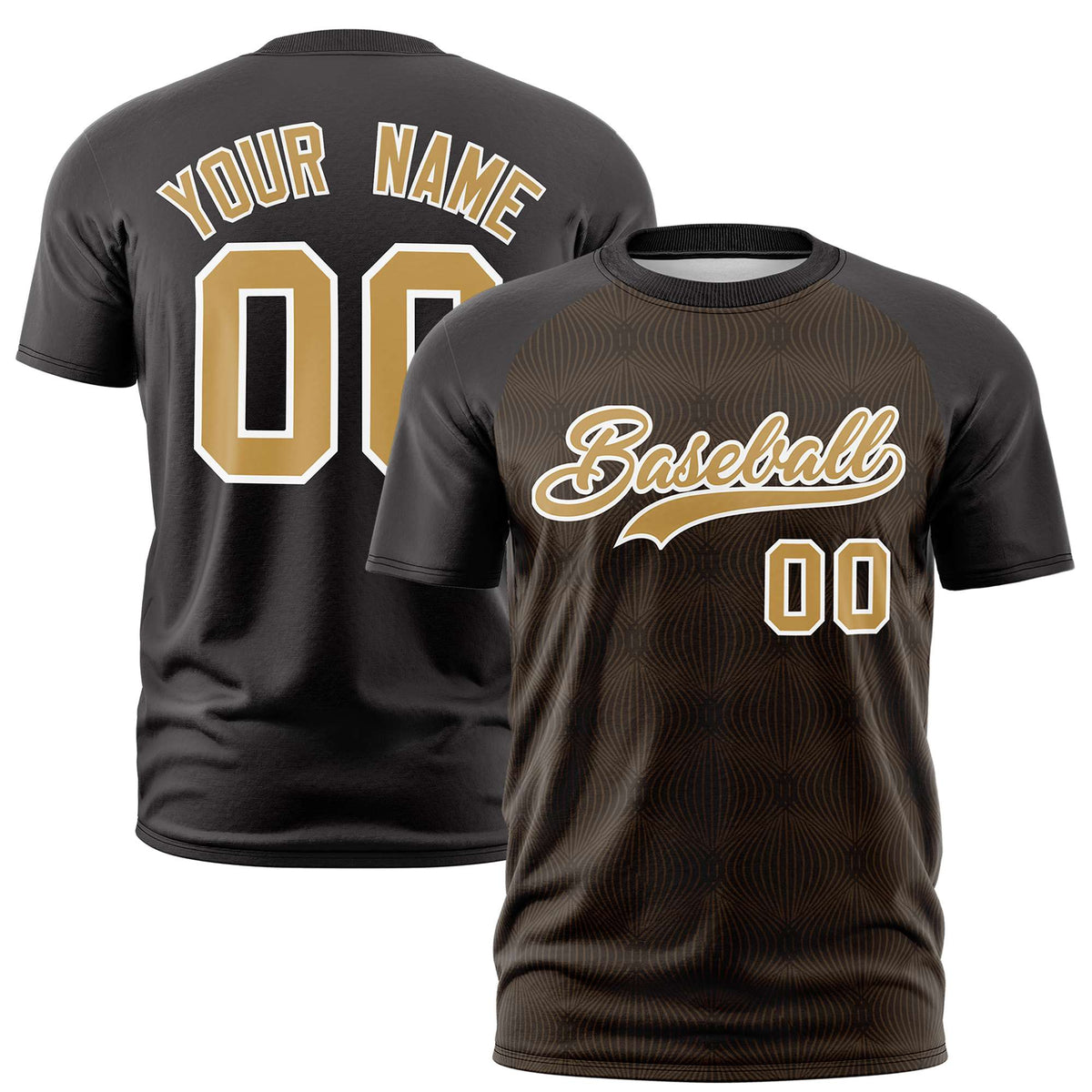 Custom Black Personalized Line Pattern Performance T-Shirt