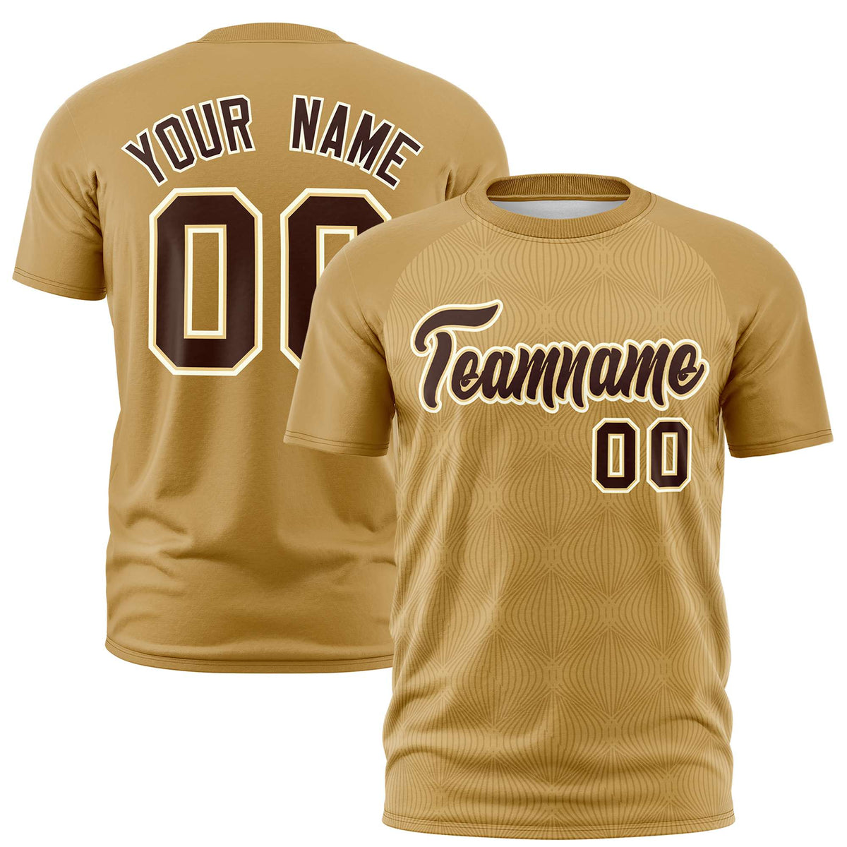 Custom Old Gold Personalized Line Pattern Performance T-Shirt