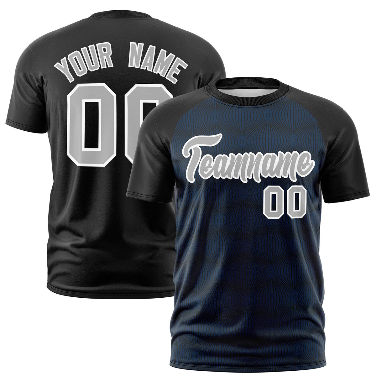 Custom Black Personalized Line Pattern Performance T-Shirt