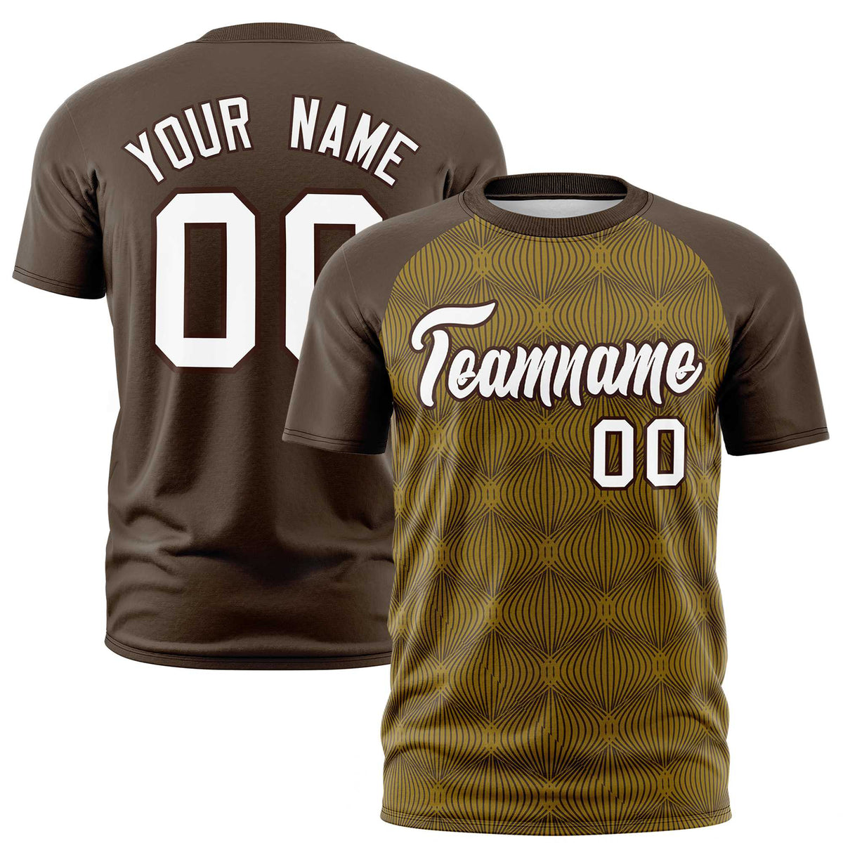 Custom Brown Personalized Line Pattern Performance T-Shirt