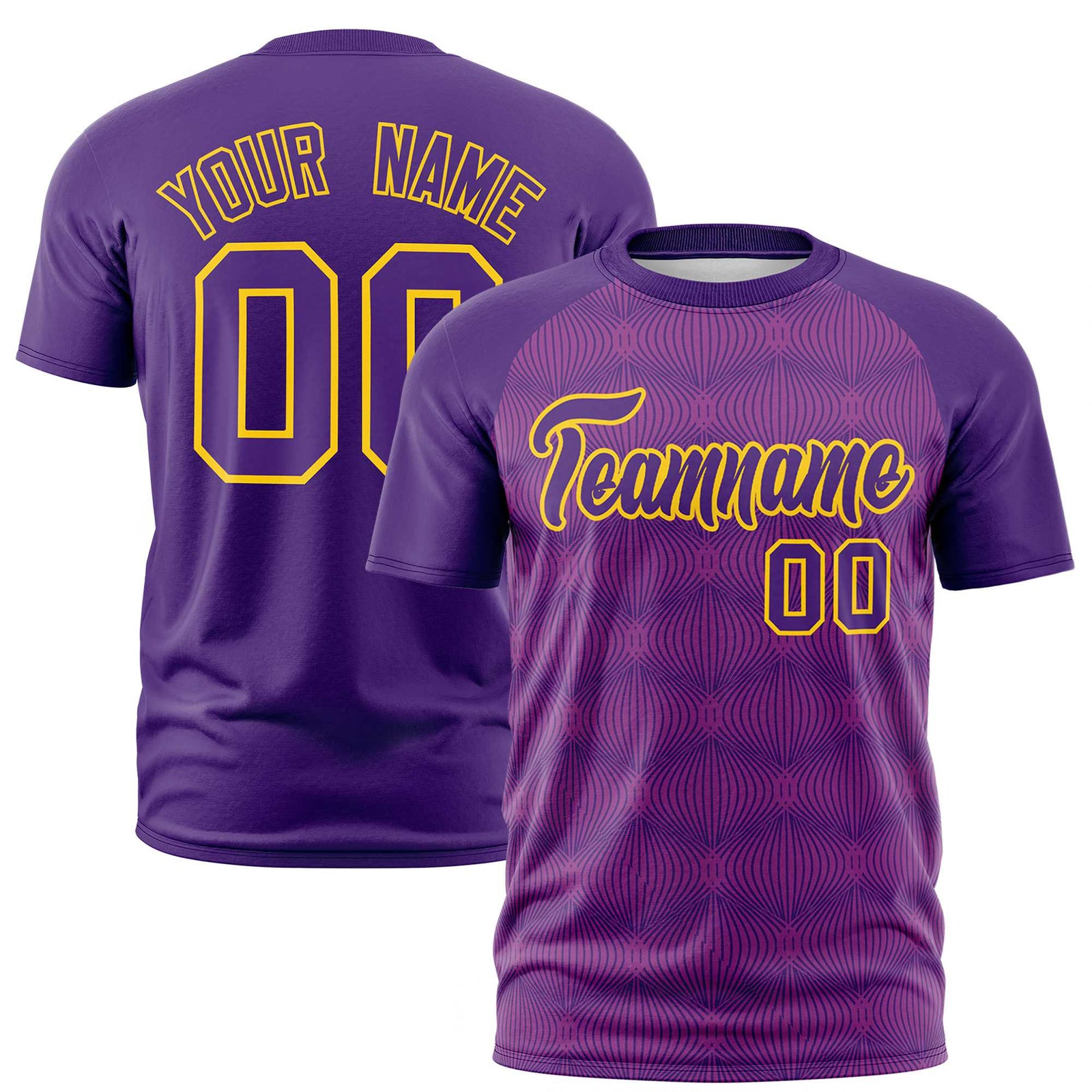 Custom Purple Personalized Line Pattern Performance T-Shirt