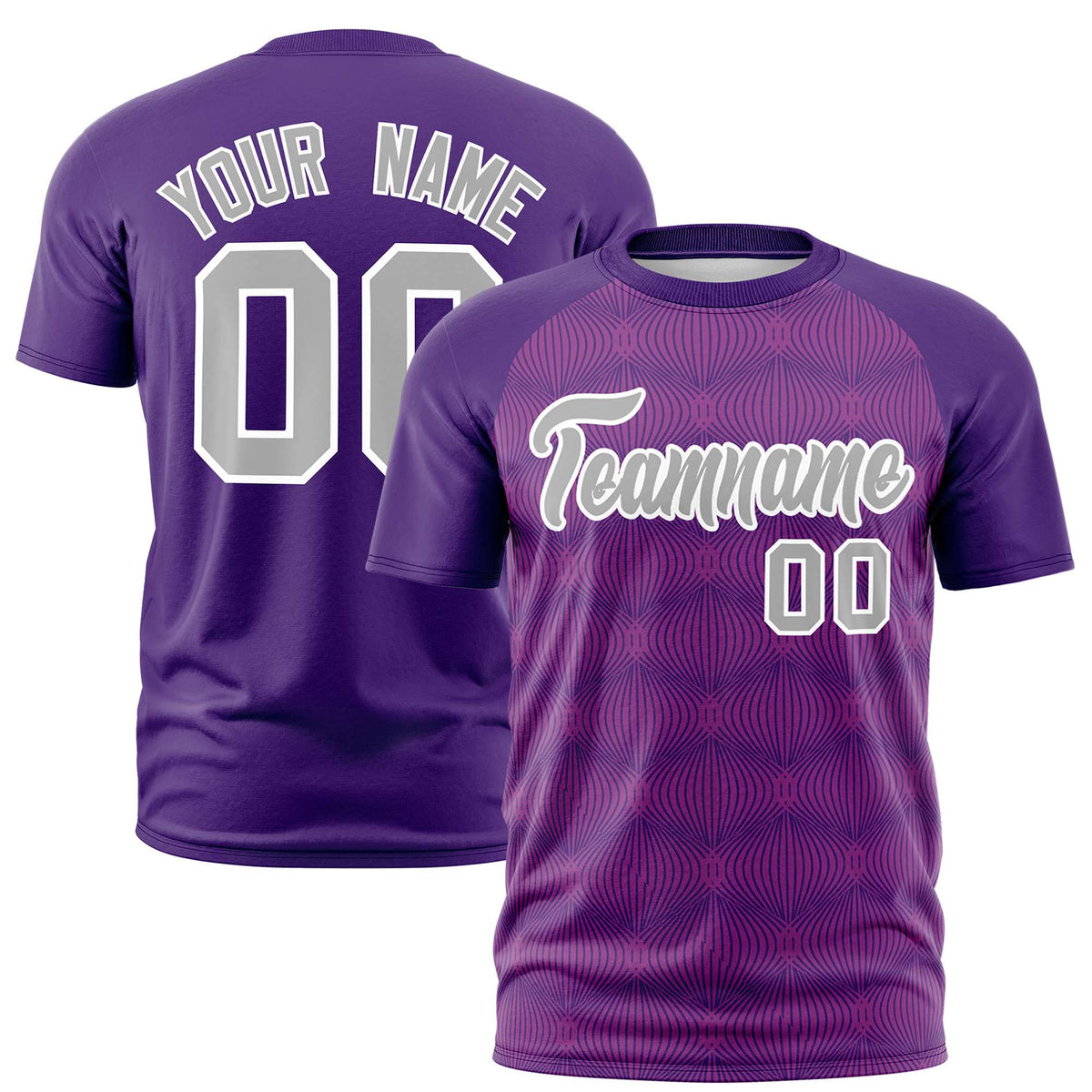 Custom Purple Personalized Line Pattern Performance T-Shirt