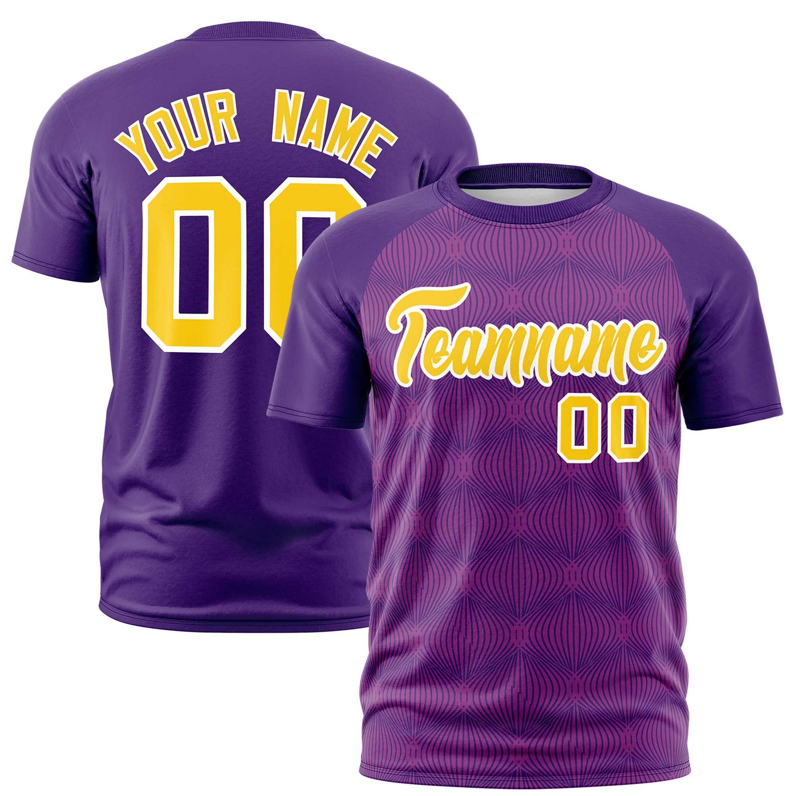 Custom Purple Personalized Line Pattern Performance T-Shirt