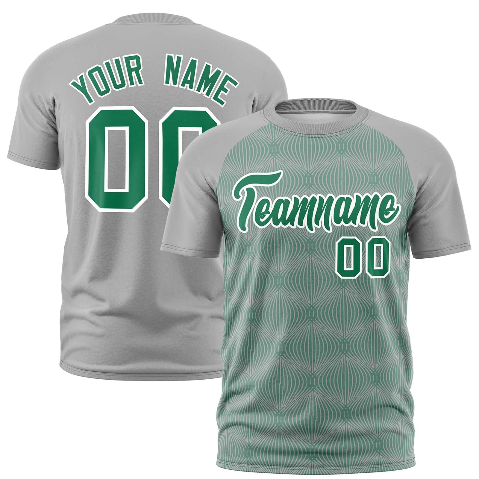 Custom Gray Personalized Line Pattern Performance T-Shirt