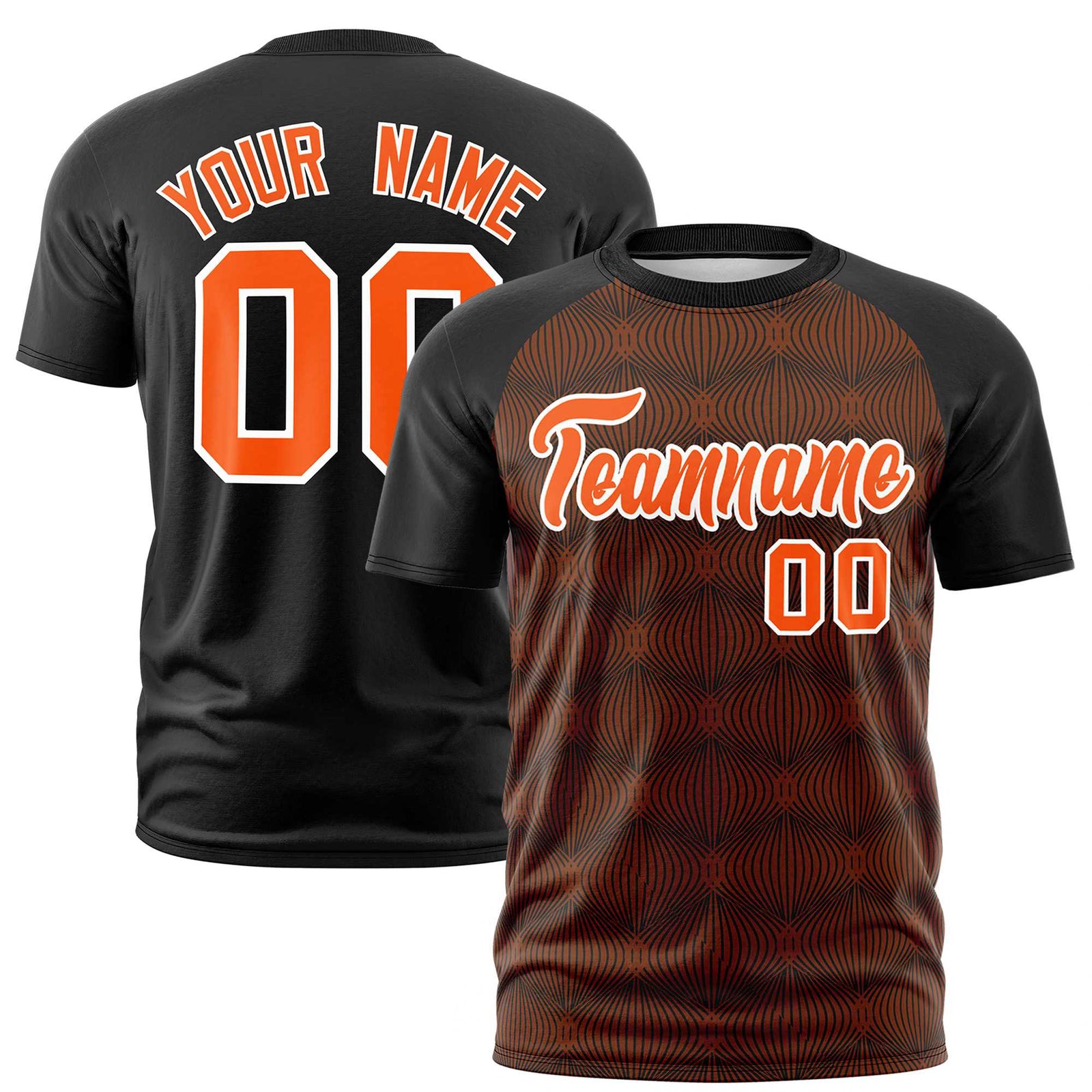Custom Black Personalized Line Pattern Performance T-Shirt