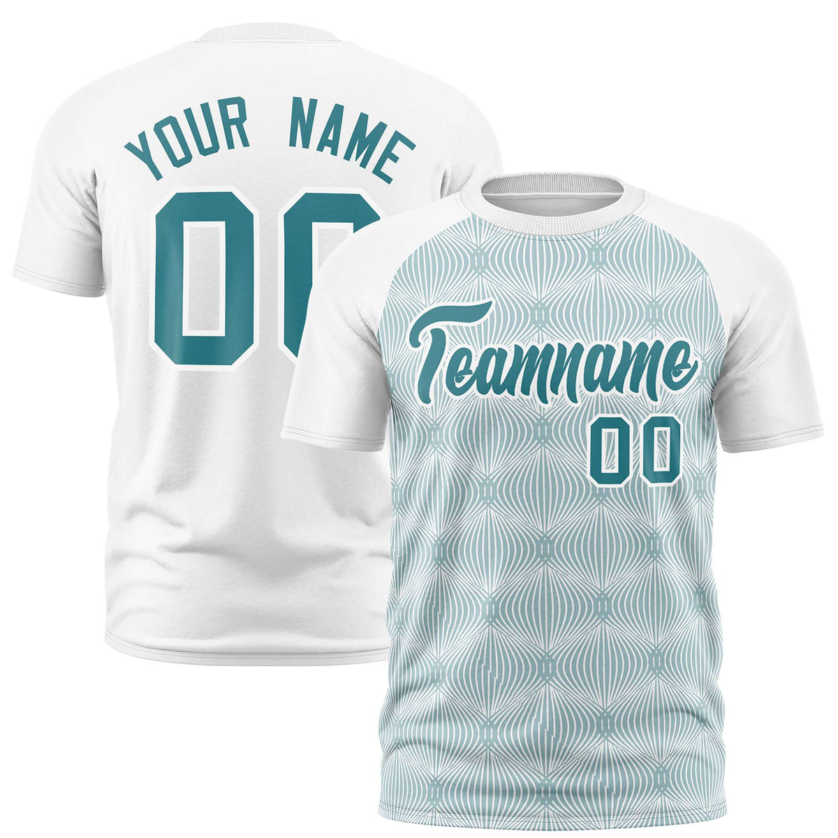 Custom White Personalized Line Pattern Performance T-Shirt