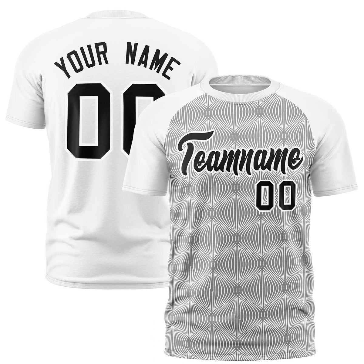Custom White Personalized Line Pattern Performance T-Shirt