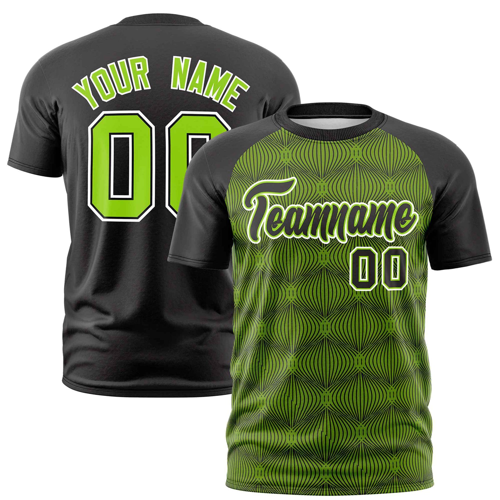 Custom Black Personalized Line Pattern Performance T-Shirt