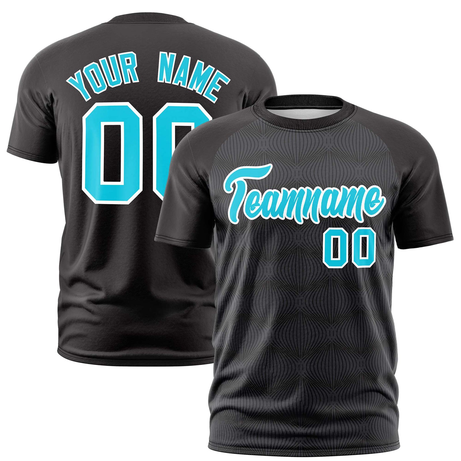 Custom Black Personalized Line Pattern Performance T-Shirt