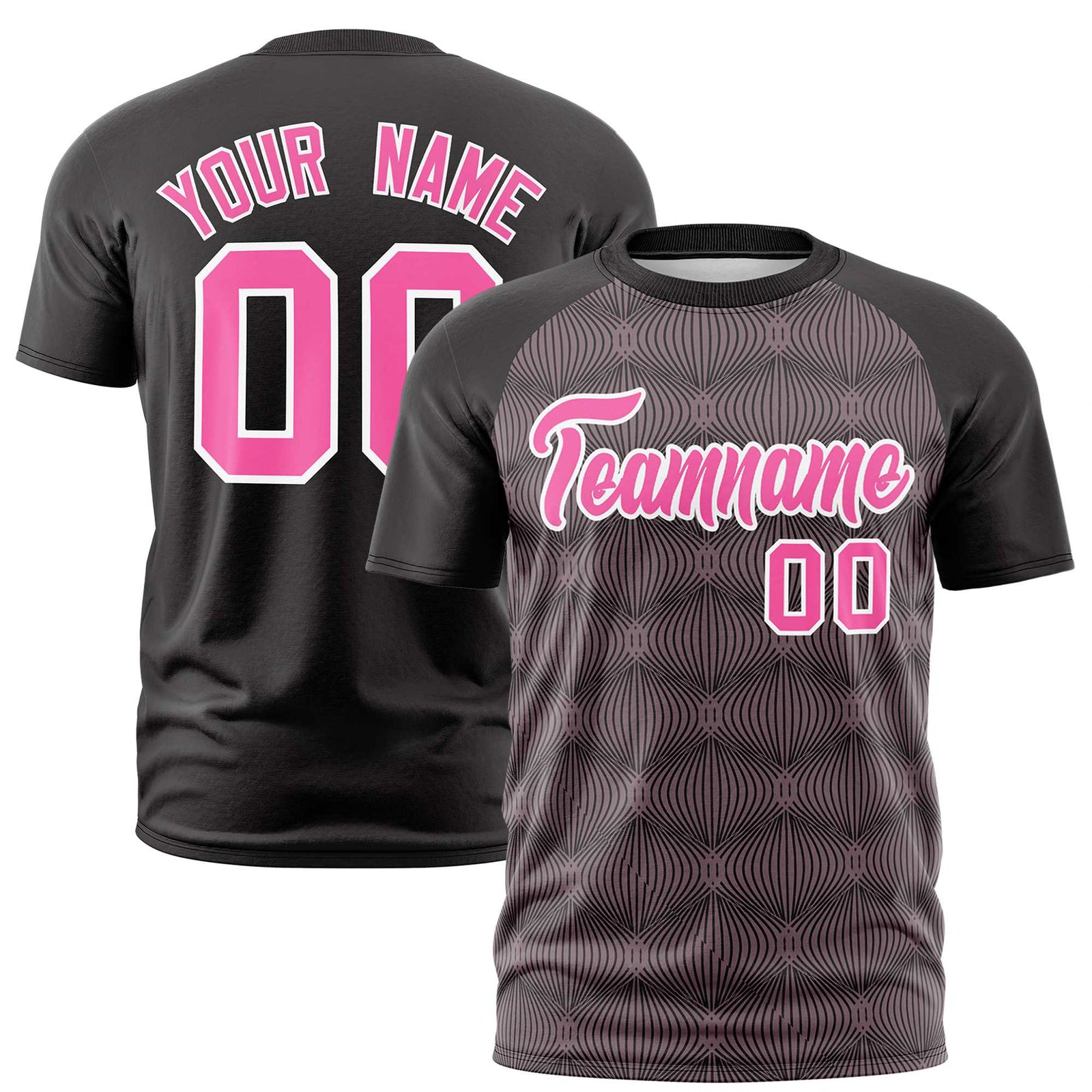 Custom Black Personalized Line Pattern Performance T-Shirt
