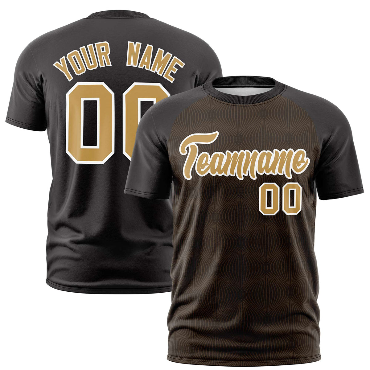 Custom Black Personalized Line Pattern Performance T-Shirt
