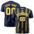 Custom Navy Gold01 Personalized Chunky Striped Pattern Performance T-Shirt