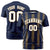 Custom Navy Gold Personalized Chunky Striped Pattern Performance T-Shirt