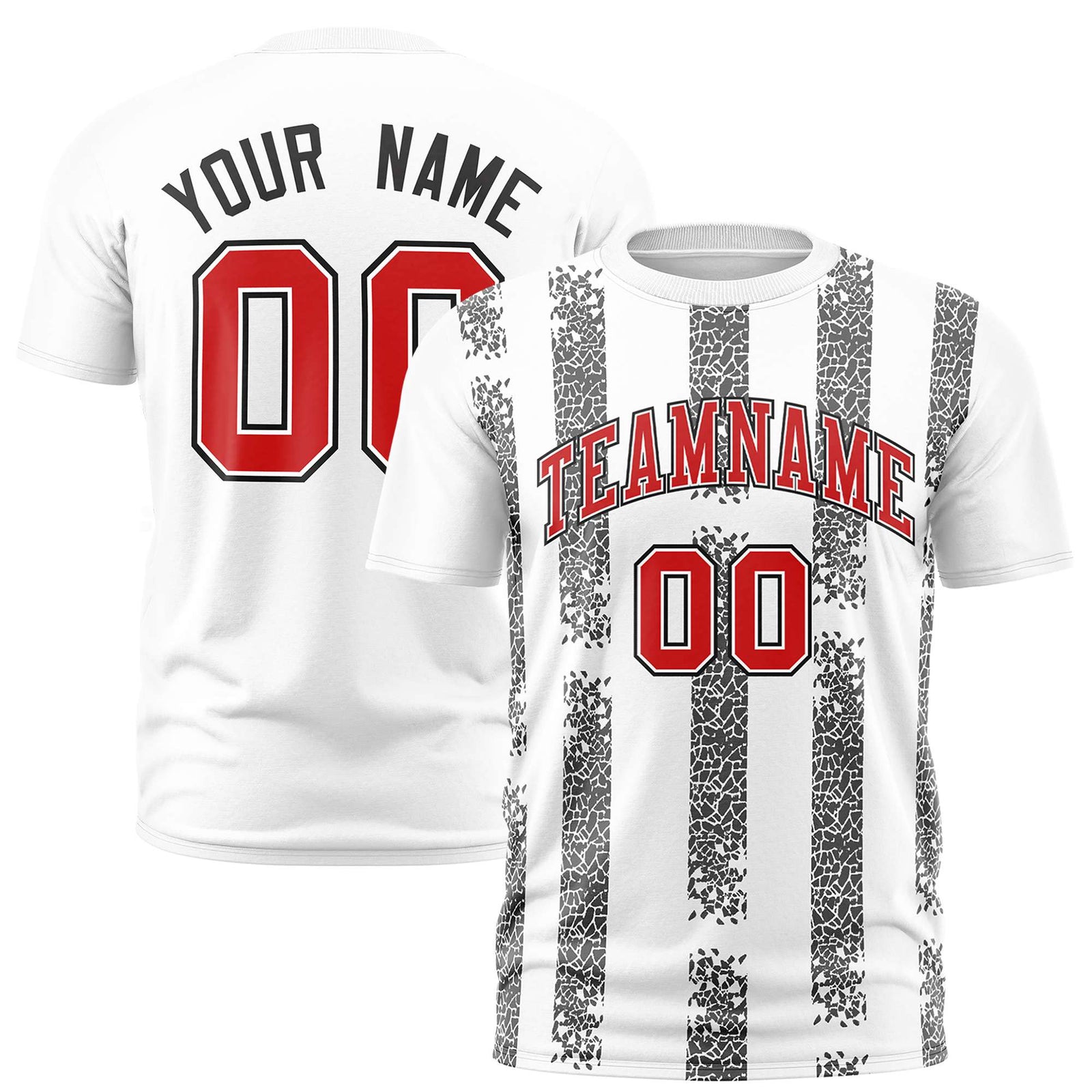 Custom White Black Personalized Chunky Striped Pattern Performance T-Shirt