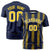 Custom Navy Gold01 Personalized Chunky Striped Pattern Performance T-Shirt