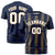 Custom Navy Gold Personalized Chunky Striped Pattern Performance T-Shirt