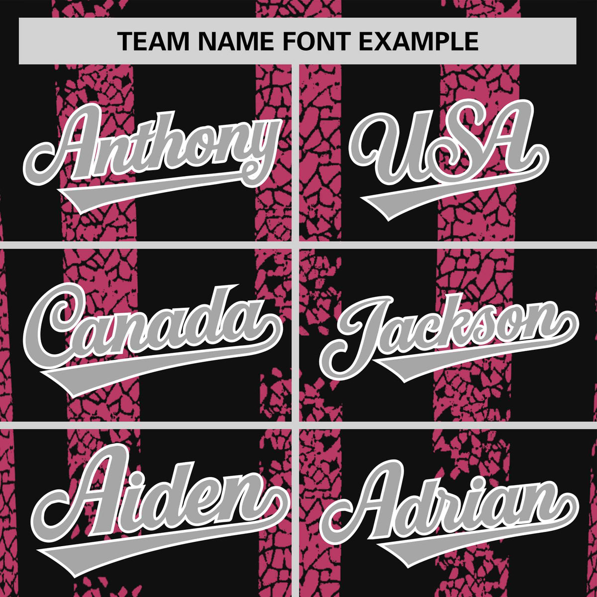 Custom Black Pink Personalized Chunky Striped Pattern Performance T-Shirt