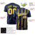 Custom Navy Gold01 Personalized Chunky Striped Pattern Performance T-Shirt