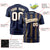 Custom Navy Gold Personalized Chunky Striped Pattern Performance T-Shirt