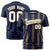 Custom Navy Gold Personalized Chunky Striped Pattern Performance T-Shirt